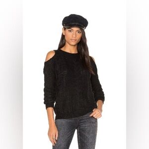 John + Jenn by Line Lina Cold Shoulder Sweater in Caviar